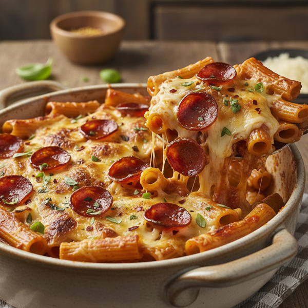 Baked Pepperoni Rigatoni Delight recipe