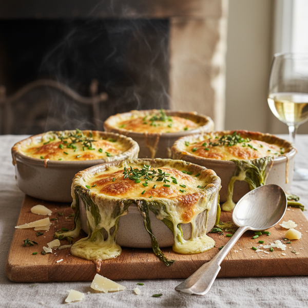 Baked Ramps and Gruyère Gratins recipe