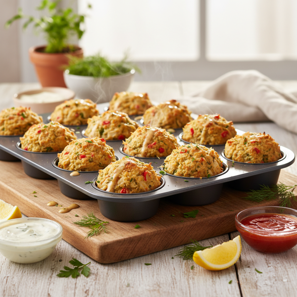 Baked Savory Crab Cakes in Muffin Tins recipe