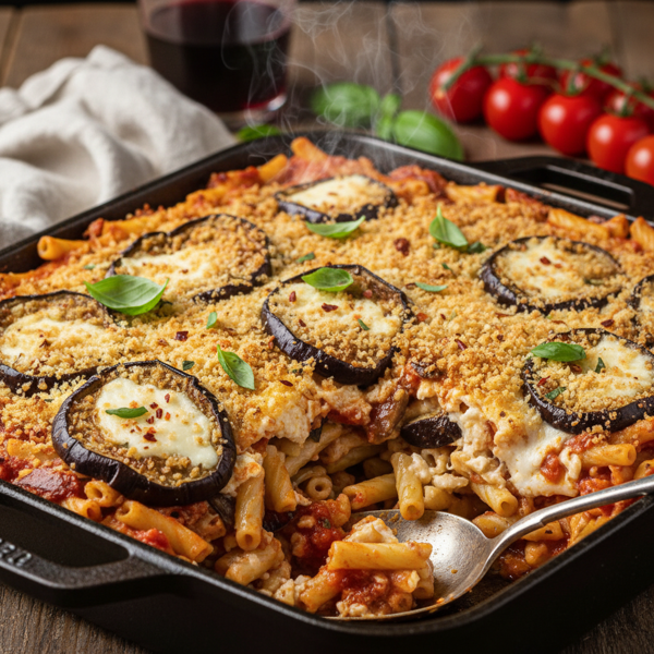 Baked Ziti with Eggplant Delight recipe
