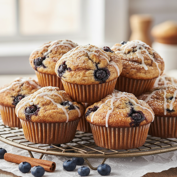 Bakery-Style Cinnamon Blueberry Muffins recipe