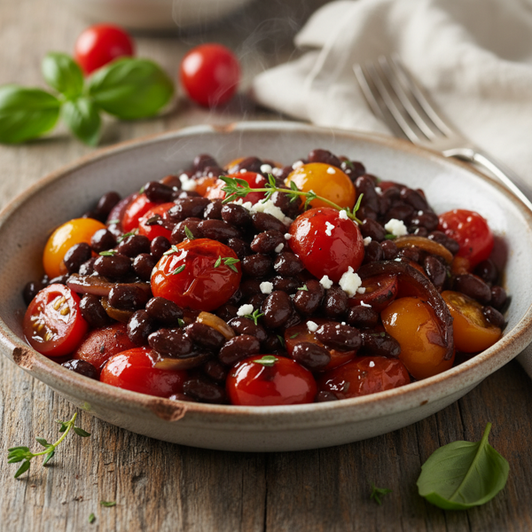 Balsamic-Glazed Black Bean and Tomato Medley recipe