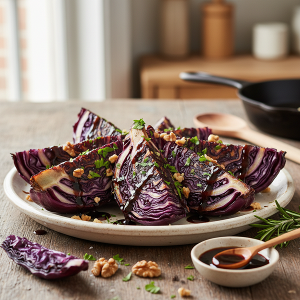 Balsamic-Glazed Roasted Red Cabbage Wedges recipe