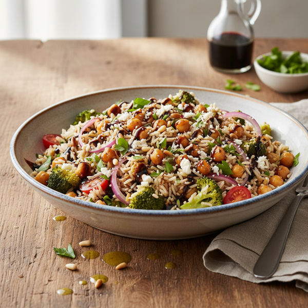 Balsamic Chickpea & Broccoli Rice Salad recipe