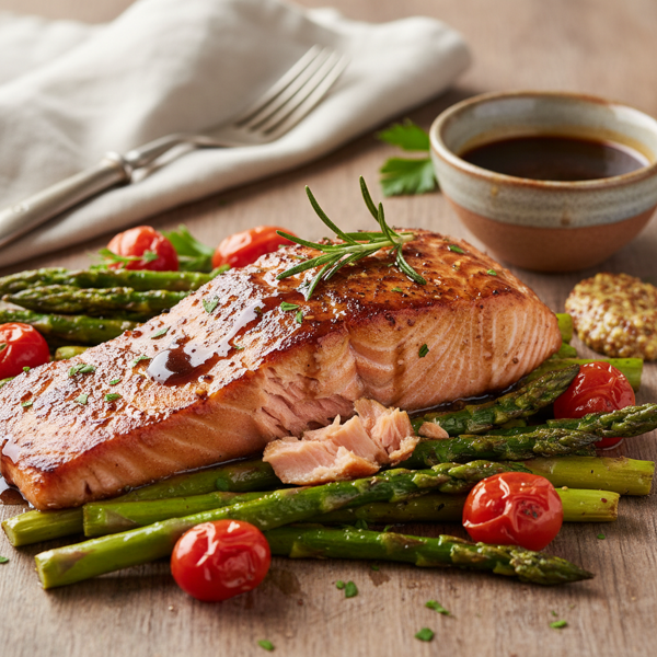 Balsamic Dijon Glazed Seared Salmon recipe