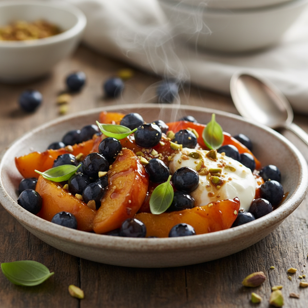 Balsamic Glazed Blueberries and Peaches Delight recipe