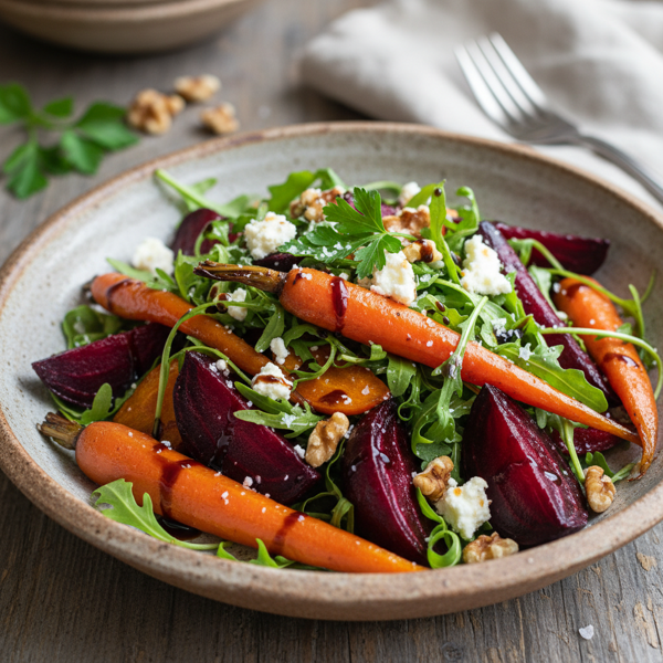Balsamic Roasted Beet & Carrot Salad recipe
