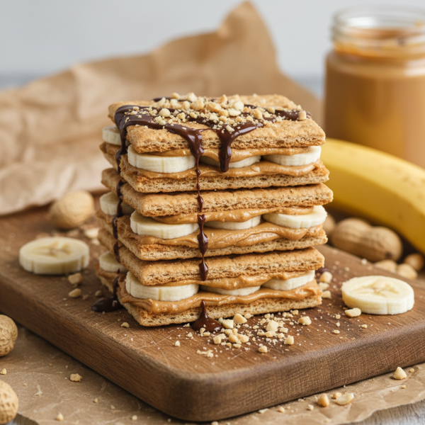 Banana-Peanut Butter Graham Sandwiches recipe