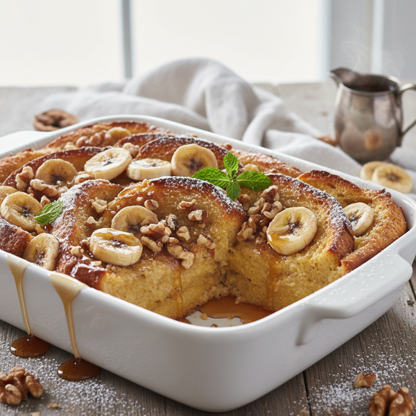 Banana-Walnut Delight French Toast Bake recipe