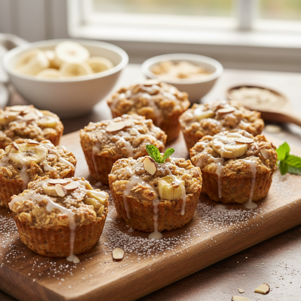 Banana Almond Bliss Baked Oatmeal Cups recipe