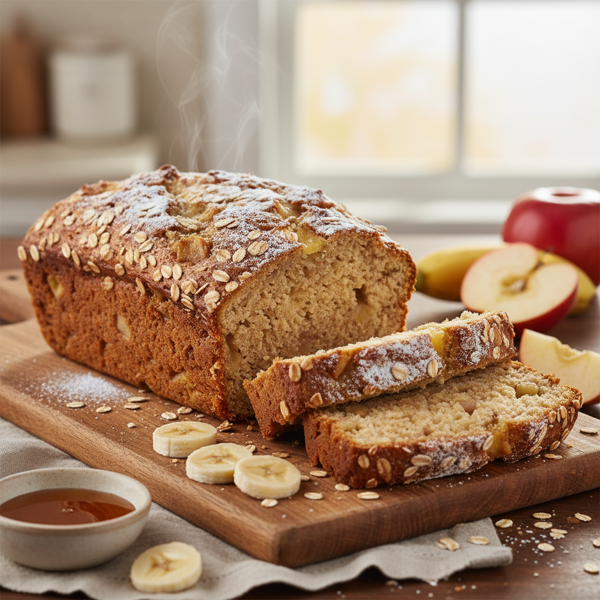 Banana Apple Oat Delite Bread recipe