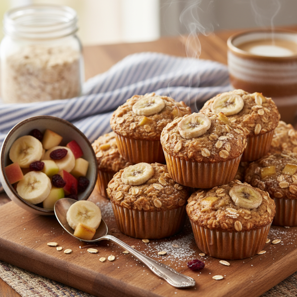Banana Apple Oatmeal Muffins Delight recipe