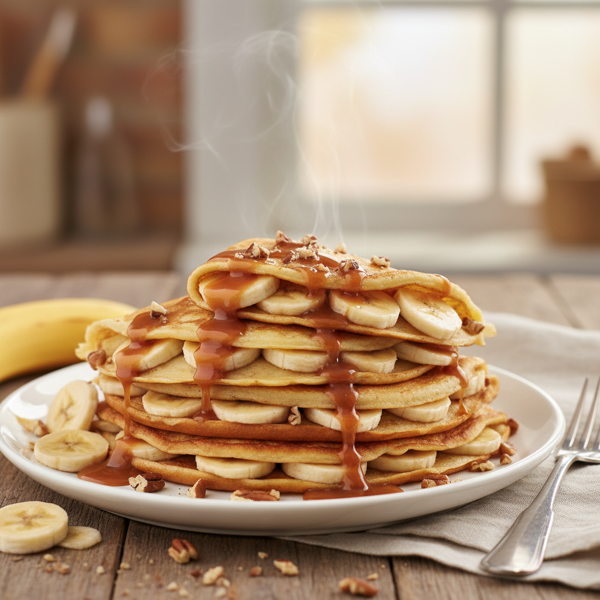 Banana Pecan Delight Crepes with Caramel Drizzle recipe