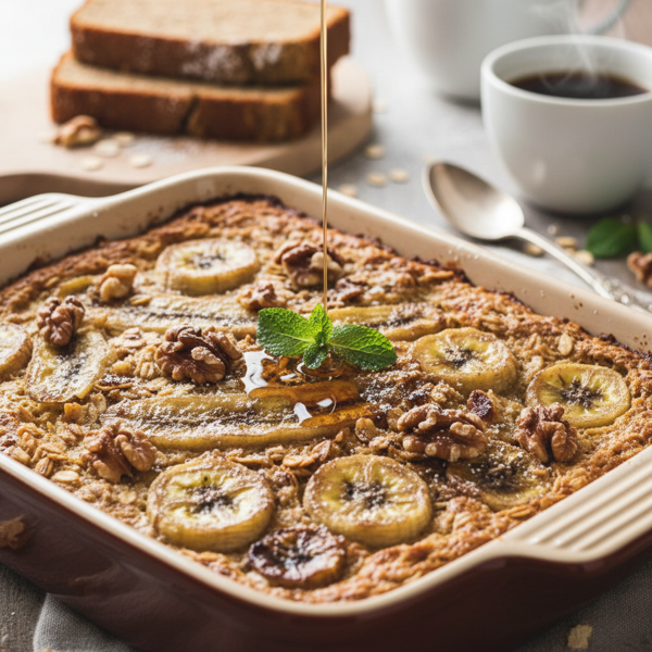Banana Walnut Baked Oatmeal Delight recipe