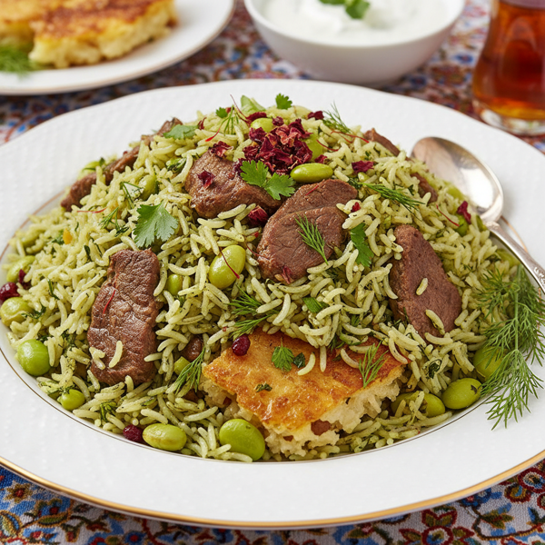 Baqala Polo: Persian Herb and Lima Bean Rice recipe