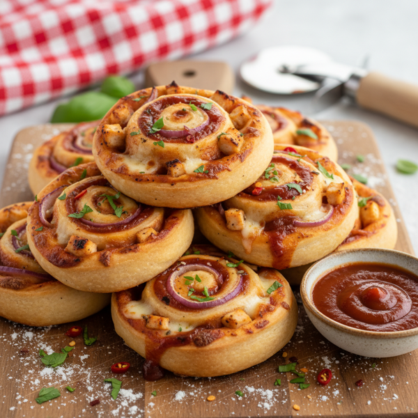 Barbecue Pizza Pinwheel Bites recipe