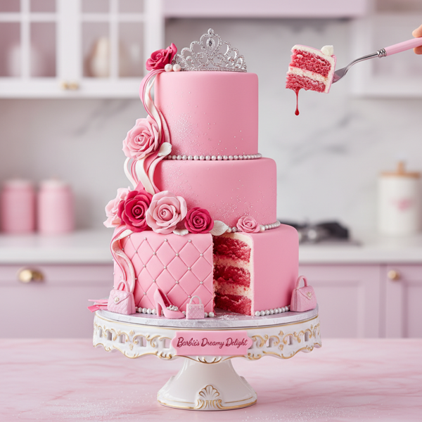 Barbie's Dreamy Pink Delight Cake recipe