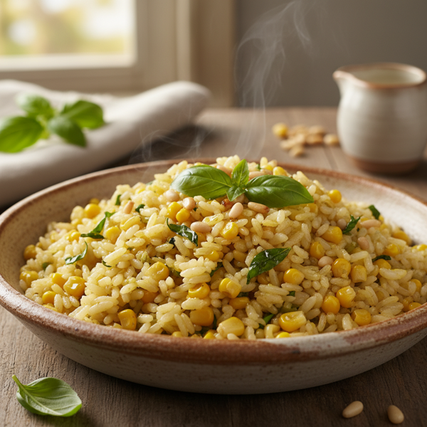 Basil-Infused Corn Rice recipe