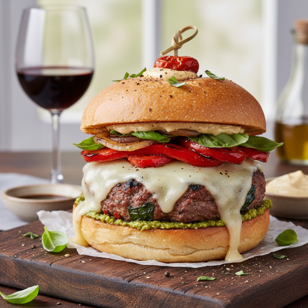 Basil-Infused Italian Beef Burgers with Provolone recipe