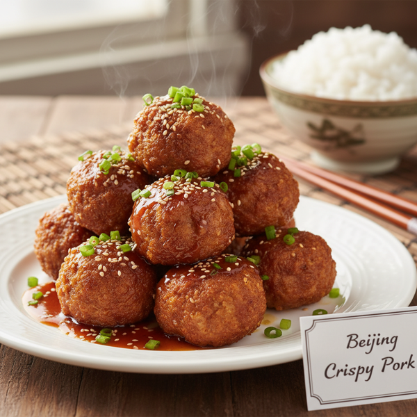Beijing-Style Crispy Pork Meatballs recipe