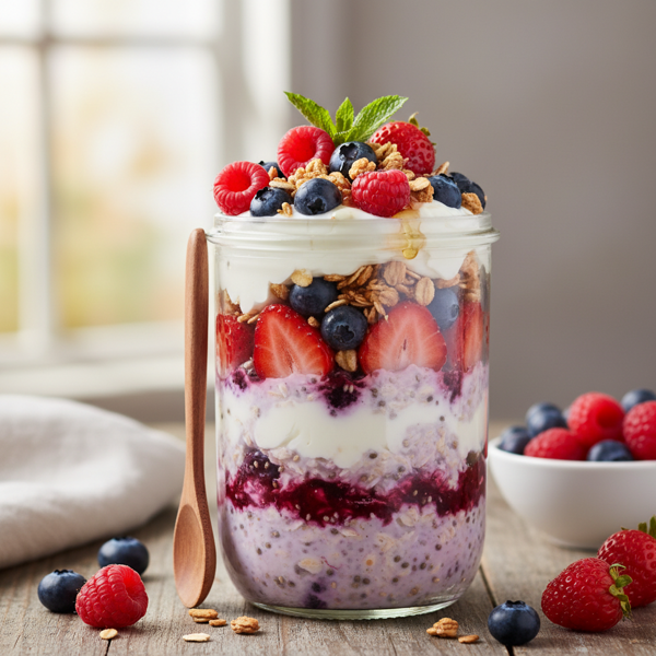 Berry Bliss Overnight Oats Parfait recipe