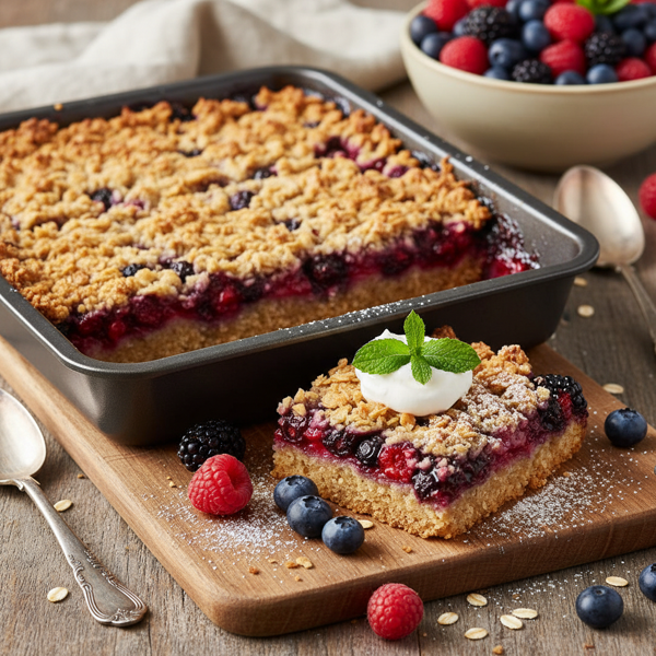 Berry Oat Crumble Bars recipe
