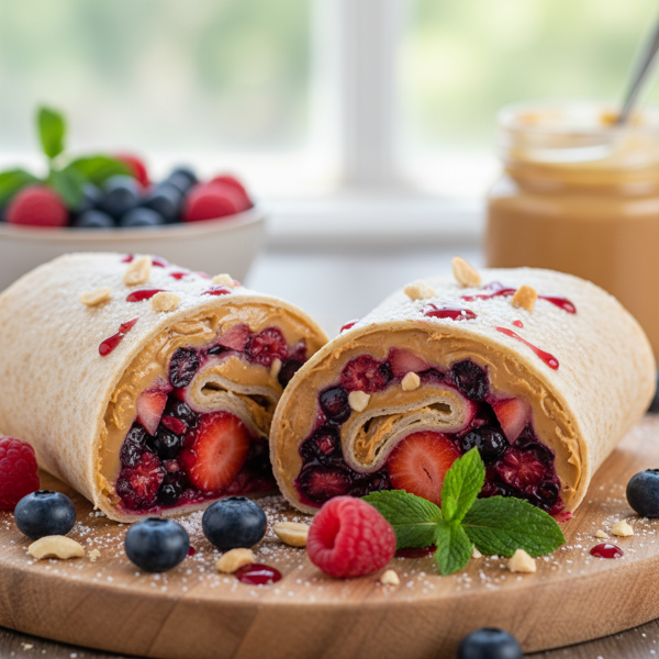 Berry Peanut Butter Delight Wrap recipe