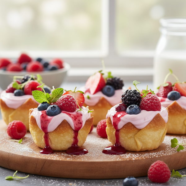 Berry Yogurt Wonton Delight recipe