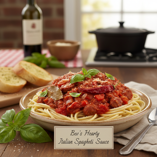 Bev's Hearty Italian Spaghetti Sauce recipe