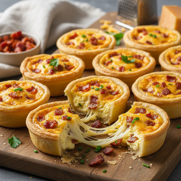 Bite-Sized Bacon and Cheese Quiches recipe