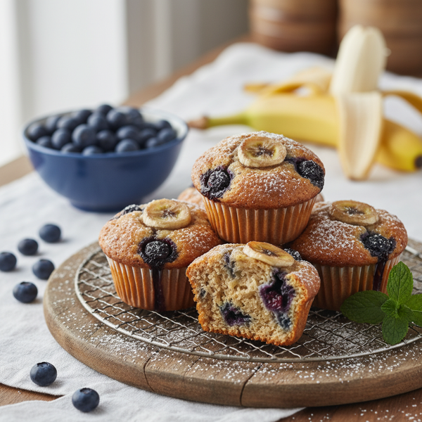 Blueberry-Banana Delight Muffins recipe