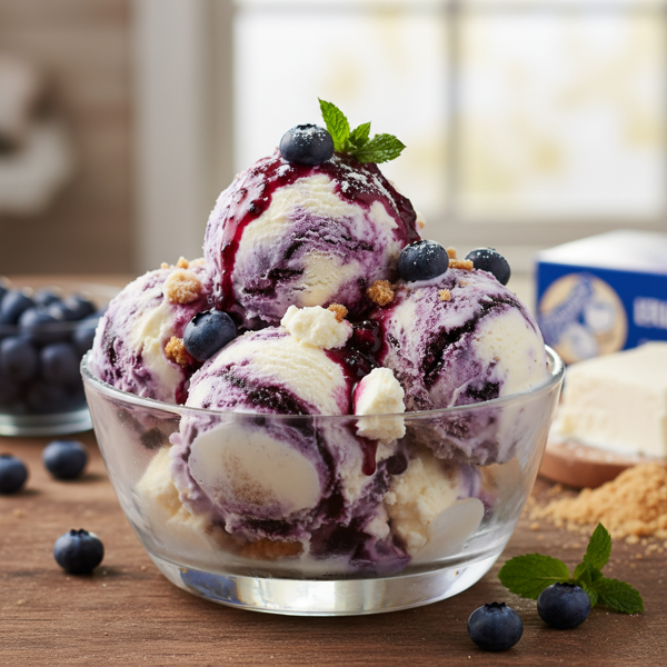 Blueberry Cheesecake Swirl Ice Cream recipe