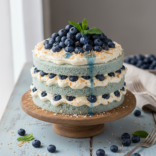 Blueberry Coconut Delight Cake recipe