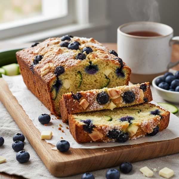 Blueberry White Chocolate Zucchini Bread Delight recipe