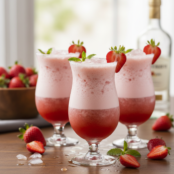 Blushing Strawberry Daiquiris recipe