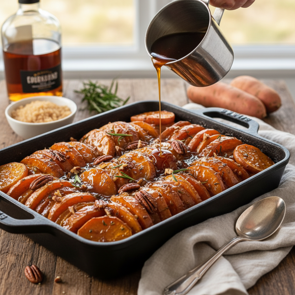 Bourbon-Glazed Sweet Potato Bake recipe