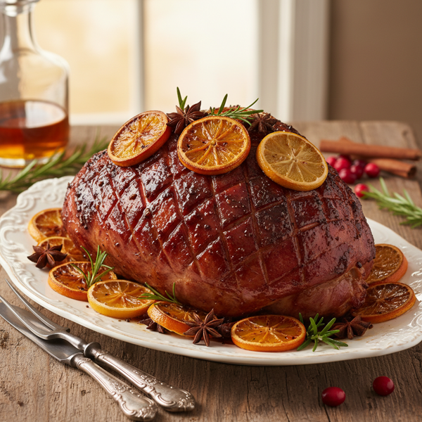 Bourbon Glazed Citrus Ham Delight recipe