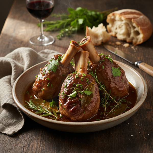 Braised Veal Shanks with Aromatic Herb Sauce recipe
