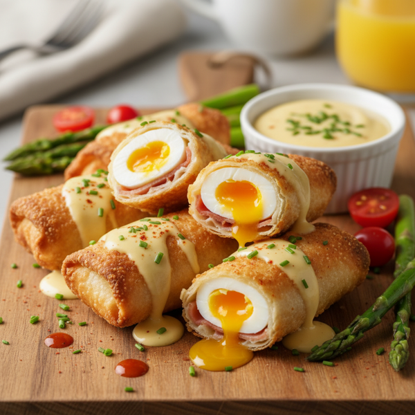 Breakfast Delight: Eggs Benedict Egg Rolls recipe