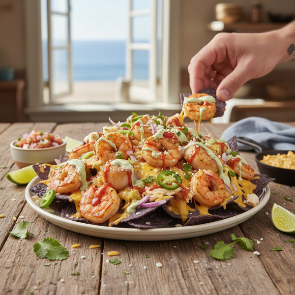 Bubba's Gourmet Seafood Nacho Bowl recipe