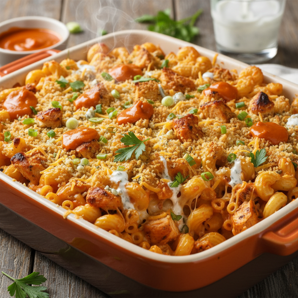 Buffalo Chicken Mac & Cheese Bake recipe