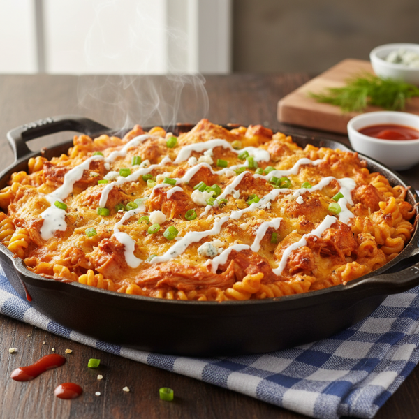 Buffalo Chicken Ranch Pasta Bake recipe
