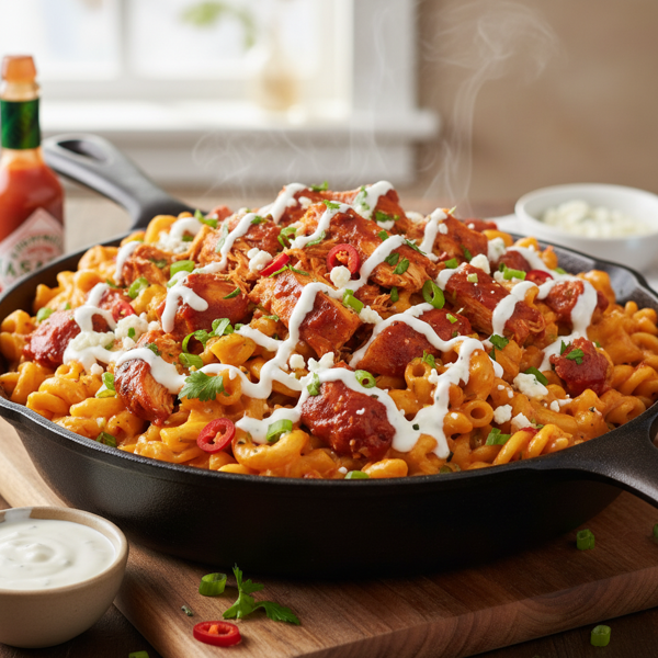 Buffalo Ranch Loaded Mac and Cheese recipe