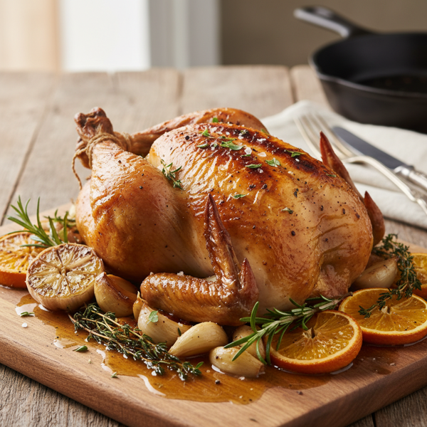 Butter-Braised Whole Chicken with Aromatics recipe