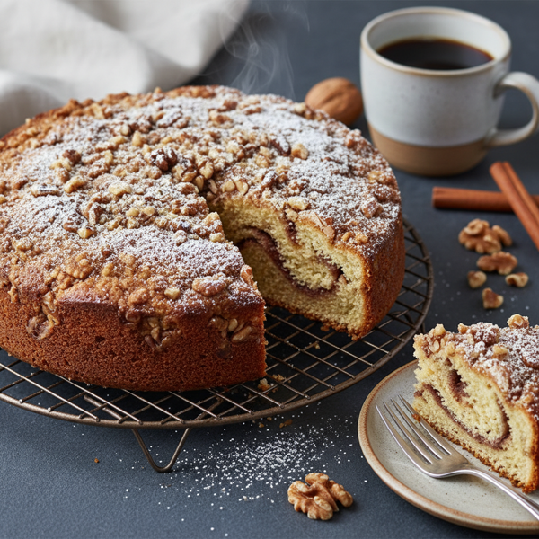 Buttermilk Cinnamon Walnut Coffee Cake recipe