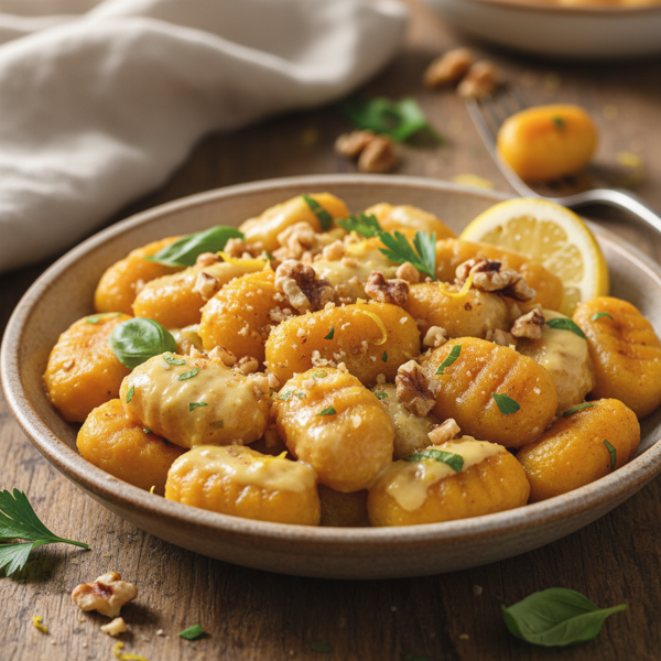 Butternut Squash Gnocchi in a Lemony Walnut Sauce recipe