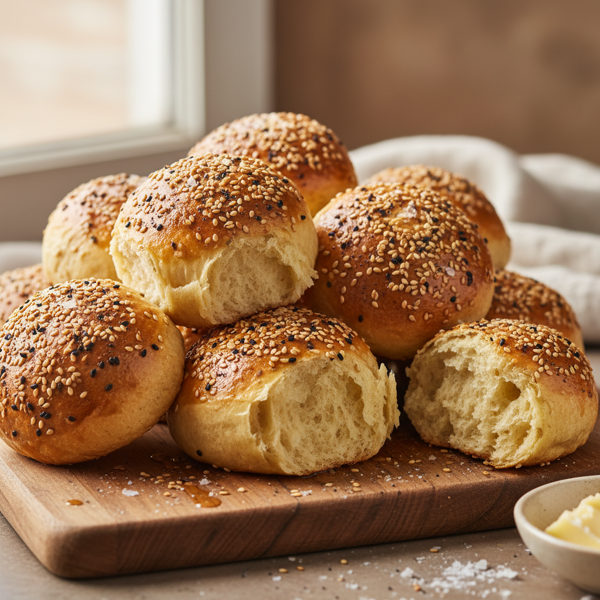 Buttery Poppy and Sesame Seed Dinner Rolls recipe