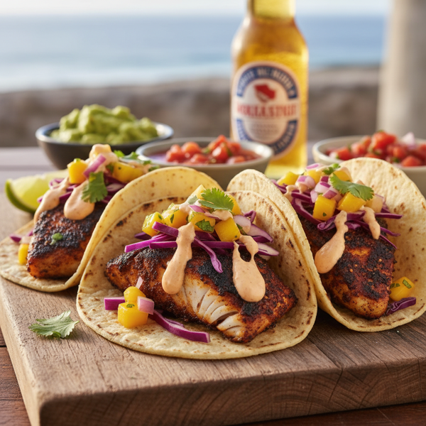 Cabo Style Blackened Fish Tacos recipe