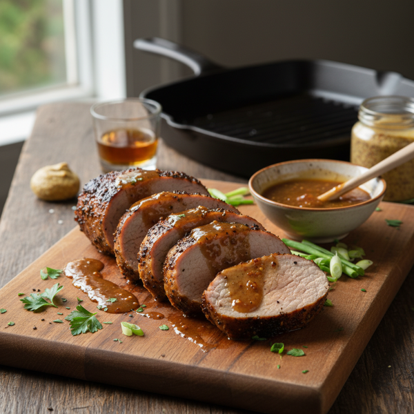 Cajun-Spiced Grilled Pork Tenderloin with Bourbon-Mustard Glaze recipe