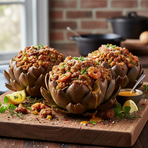 Cajun-Style Stuffed Artichokes recipe